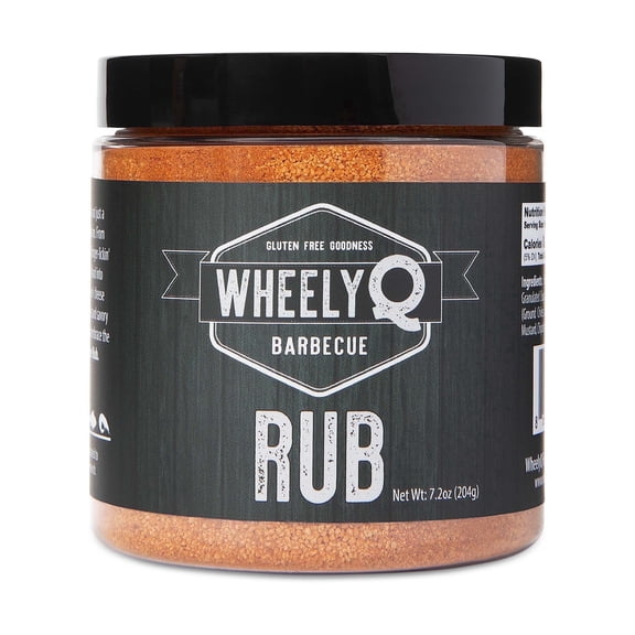 WheelyQ Barbecue All Purpose Rub & Seasoning for Ribs, Brisket, Chicken, Pork, Seafood & Veggies | Meat Rub for Smoking and Grilling (7.2 oz)