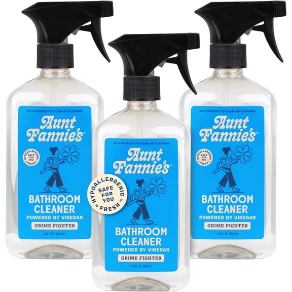 All Purpose Bathroom Cleaner Vinegar Spray for Shower, Tub, Toilet, Tile, Sink and Fixtures, 16.9 Ounces (Pack of 3)