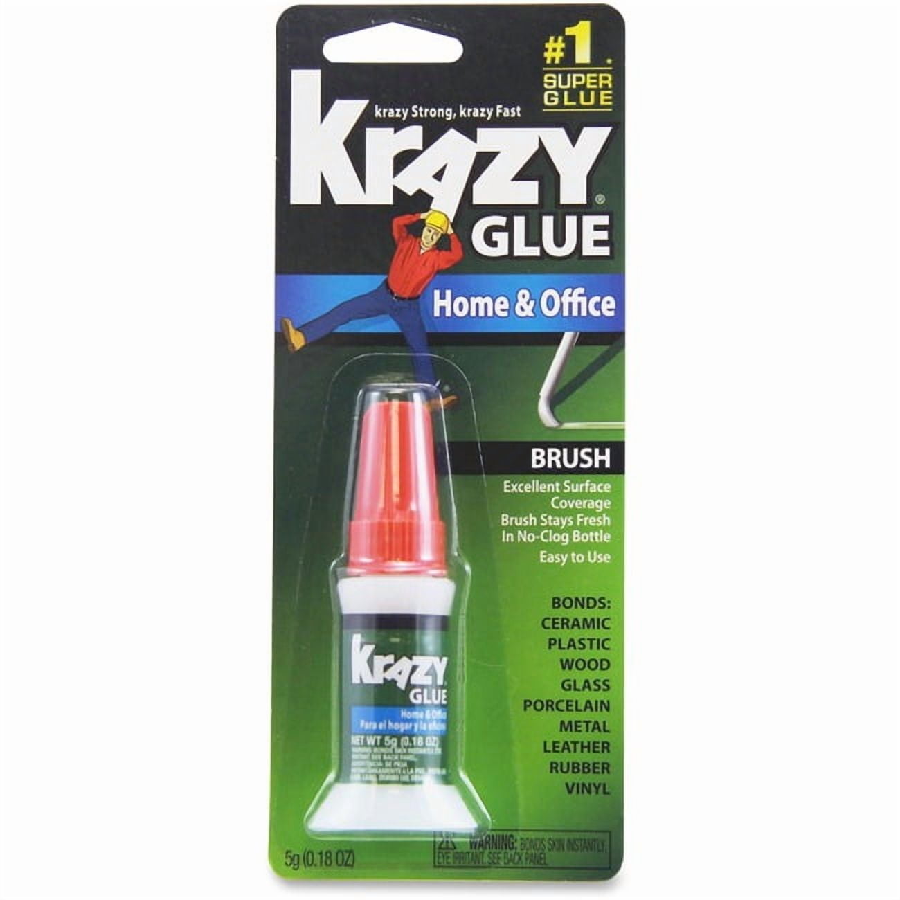Krazy Glue Home & Office, Brush-On, .18oz, Clear EPIKG94548R