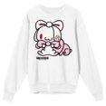 thumbnail image 1 of All Purpose Bunny One-Eyed Bunny With Ribbon Crew Neck Long Sleeve Men's White Sweatshirt-Small, 1 of 7