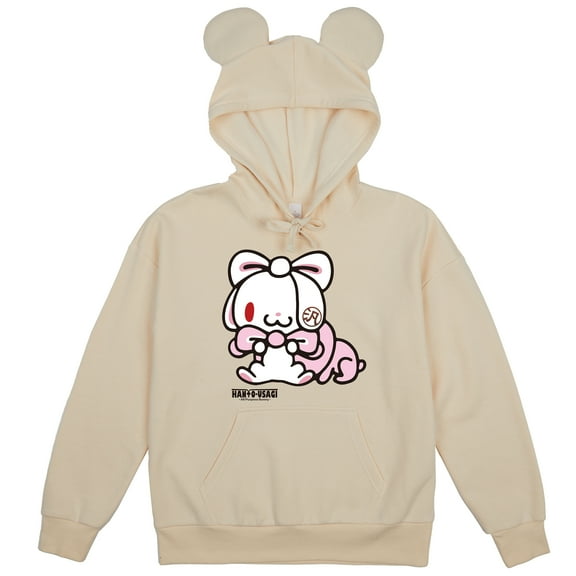 All Purpose Bunny One-Eyed Bunny Women's Tofu Long Sleeve Hooded Sweatshirt With 3D Ears-Small