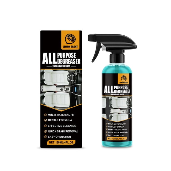 All Purpose Car Interior Degreaser Cleaner - Leather Fabric Stain Remover Spray for Seats Dashboard Upholstery, 120ml (4 FL Oz) 1 Pack