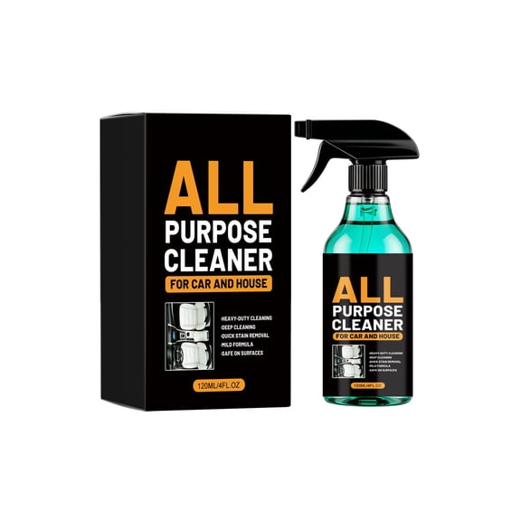 All-Purpose Car and Household Cleaner Spray with Lemon Scent - Gentle Stain Remover for Leather, Plastic, Vinyl, and Kitchen Surfaces, 4oz
