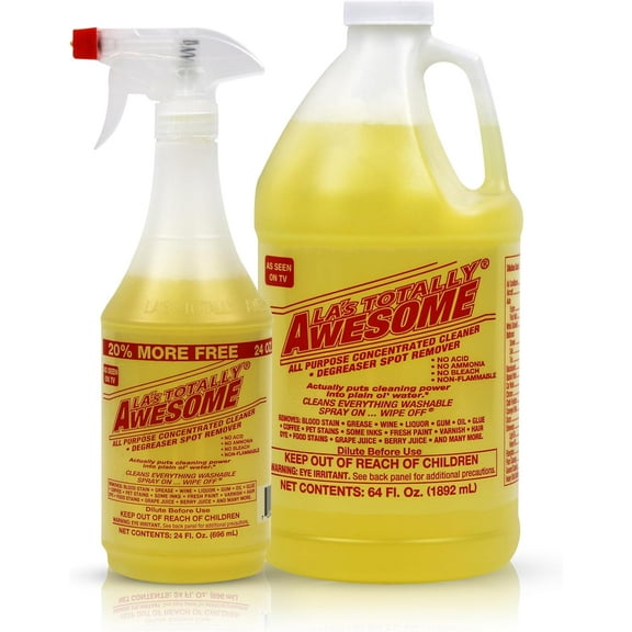 All Purpose Cleaner Combo 24 oz Spray + 64 oz Refill Heavy Duty Degreaser & Multipurpose Cleaner for Home, Kitchen, Bathroom, Floors & More