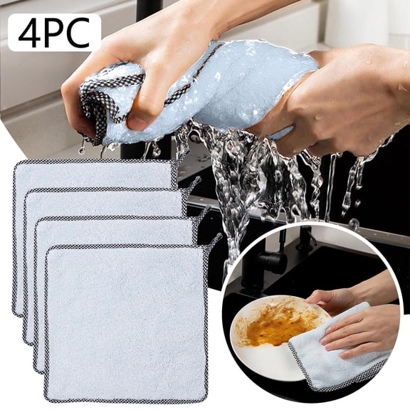All-Purpose Cleaner Household Thickened Rag Kitchen Thickened Absorbent Dish Cloth Wipe Table Cleaning Cloth To Remove Oil Not Easy To Lose Hair Scouring Cloth, Kitchen Kitchen Cleaning Supplies