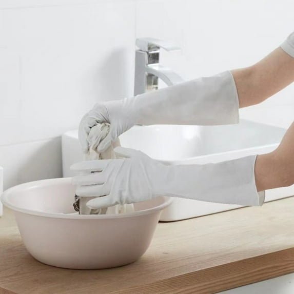 All-Purpose Cleaner Kitchen Dishwashing Gloves And Household Cleaning Gloves Reusable Latex,White Kitchen Kitchen Cleaning Supplies