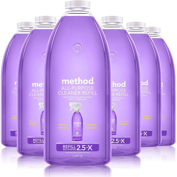 All-Purpose Cleaner Refill, French Lavender, Perfect for Most Counters, Tiles, Stone, and More, 68 Fl Oz bottles, (Pack of 6)