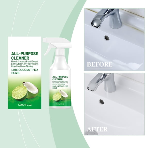 All-Purpose Cleaner Spray,Degreases & Cleans Grime,No-Rinse Application,Plant-Based Formula Safe for Stoves,Counters and Tiles,Ready-to-Use,Fresh Scent