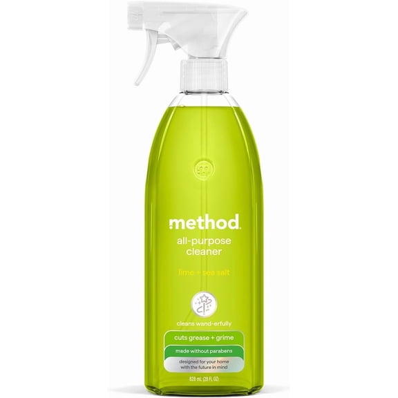 All-Purpose Cleaner Spray, Lime + Sea Salt - Cuts Grease & Grime on Counters, Glass, Sealed Wood & Floors, for Kitchen & Bathroom, 28 fl oz