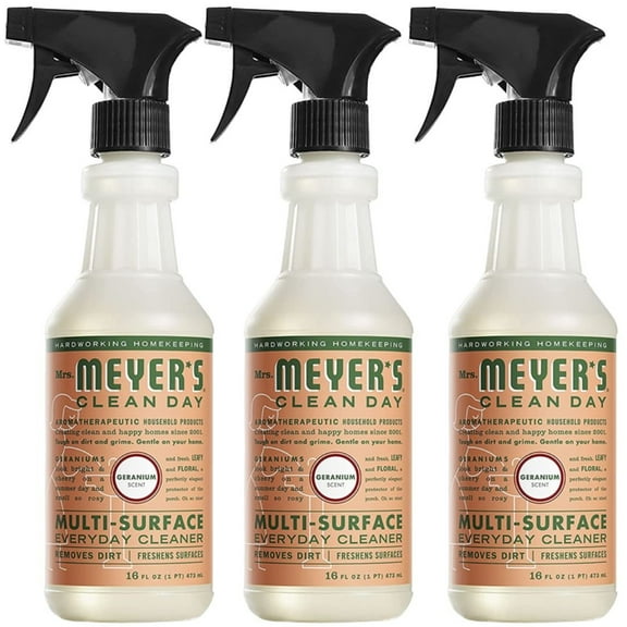 All Purpose Cleaner Spray Multi Surface Cleaner Spray Bottle as: Floor Cleaner, Counter Cleaner & More Geranium Scented Cleaner in 16 Oz Refillable Bottle, 3 Bottles