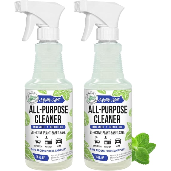 All-Purpose Cleaner Spray for Home, Kitchen, Bathroom, Natural Peppermint Scent, 16oz - 2 Pack