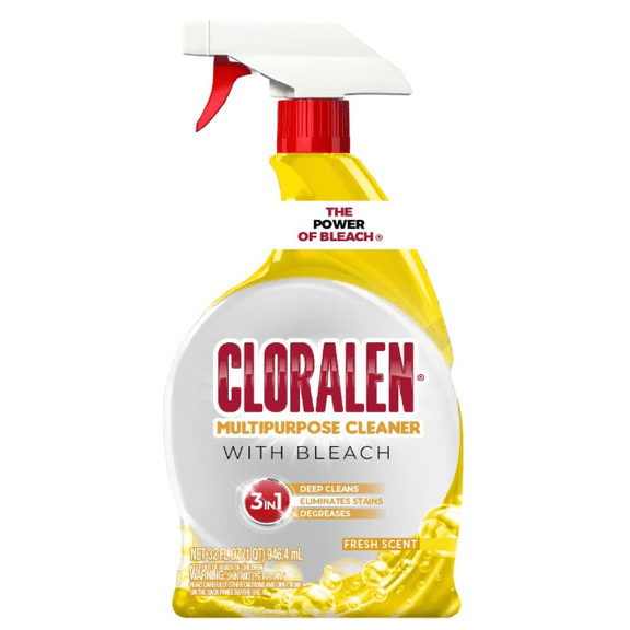 All Purpose Cleaner with Bleach Spray - 32 fl oz - Fresh Scent - 3-in-1 Multipurpose Cleaner Spray - Deep Cleans, Eliminates Stains & Degreases