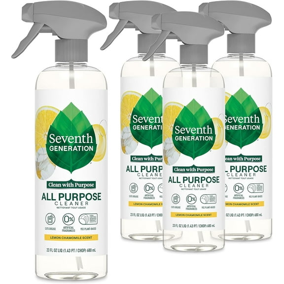 All Purpose Cleaning Spray Surface Cleaner Lemon Chamomile scent Cuts Grease 23 oz, Pack of 4