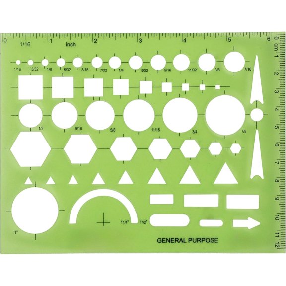 All-Purpose Drawing Stencil Template 3.87x6.5 Inch Convenient Drafting Aid for School Work Art Design & Office Use