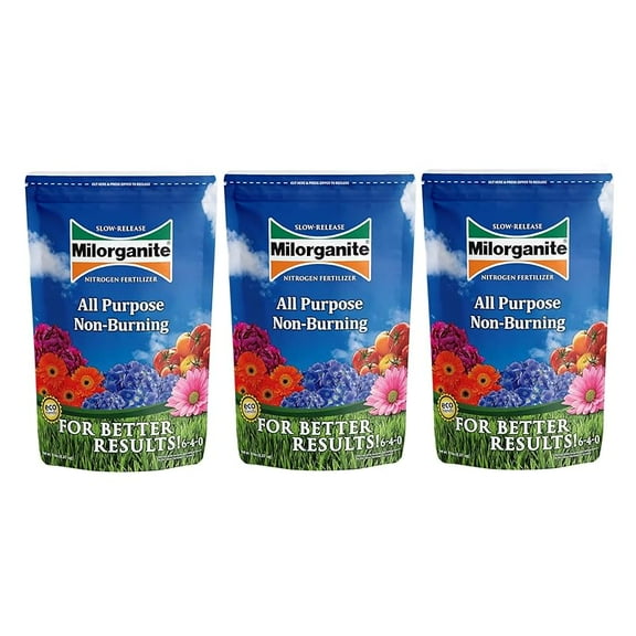 All-Purpose Eco-Friendly Slow-Release Nitrogen 6-4-0 Fertilizer, 5 Pound Bag (Pack of 3) - for Lawns, Flowers and Gardens