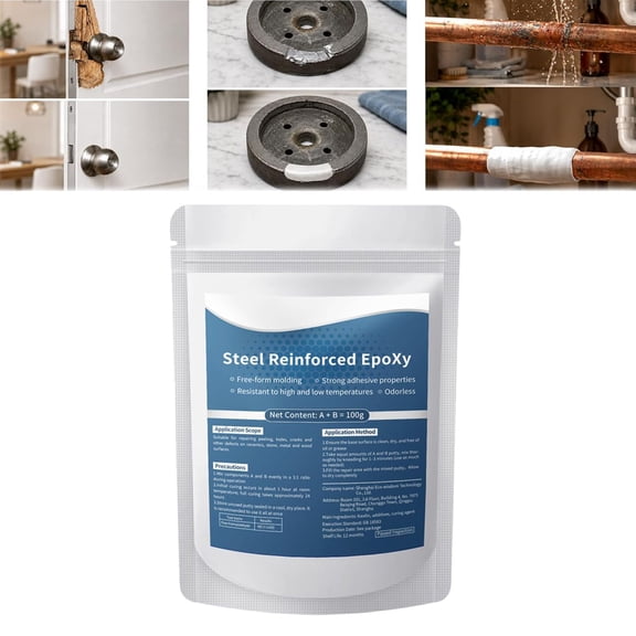 All Purpose Epoxy Putty Repair Kit, 2-Part Steel Reinforced Epoxy Clay, Waterproof Heat Resistant Crack Hole Filler for Pipe, Metal, Wood Repairs