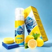 All Purpose Foam Cleaner, Multi-Enzyme No-Rinse, Lemon Scent, Precision Spray, for Car Interior Kitchen Bathroom Upholstery