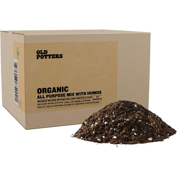 All-Purpose Growing Media with Humus for - Heavier, Pre-moistened Planting Soil Blend with Canadian Peat Moss, Perlite, and Humus, 24 Quarts