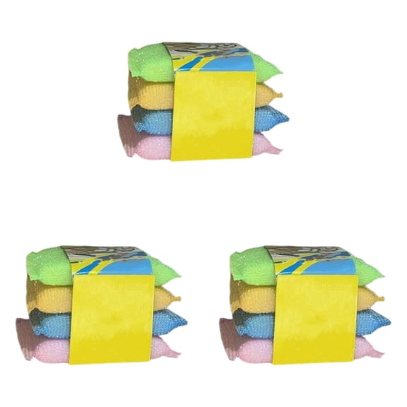 All-Purpose Kitchen Scrubbing Sponges, 4 Pcs Dual Sided Dish Sponge Scouring Pad for Washing & Cleaning, Non-Scratch Absorbent Dishwashing Sponges for Pots, Pans, Sink, Countertop, 3.54x3.14inch