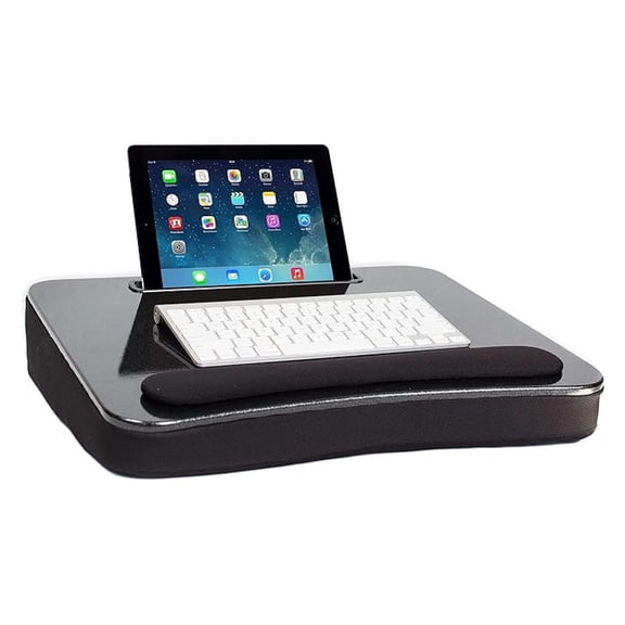 All Purpose Lap Desk (Black Top) with Tablet Slot | Supports Laptops Up to 17 Inches