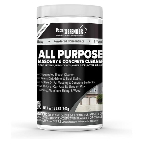 All-Purpose Masonry & Concrete Cleaner, 2 LB Pail - Cleans Driveways, Sidewalks, Patios, Garage Floors, Pavers & More