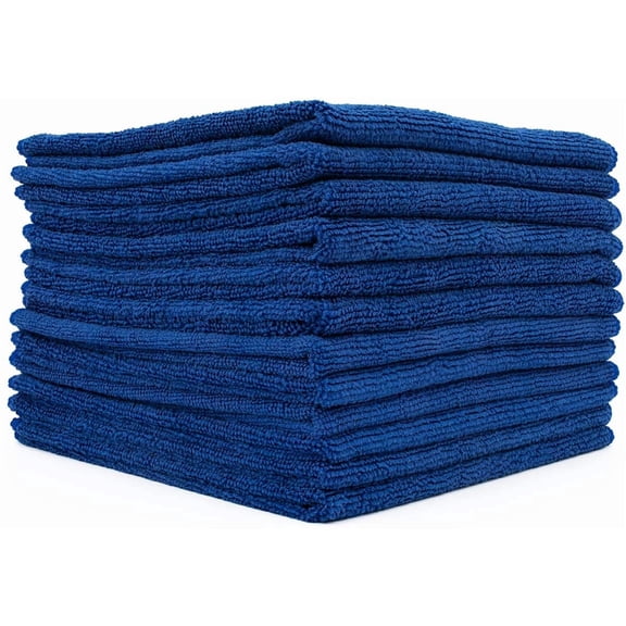 All-Purpose Microfiber Terry Cleaning Towels - Commercial Grade, Highly Absorbent, Lint-Free, Streak-Free, Kitchens, Bathrooms, Offices, 300gsm, 12in x 12in, Royal Blue (50-Pack)