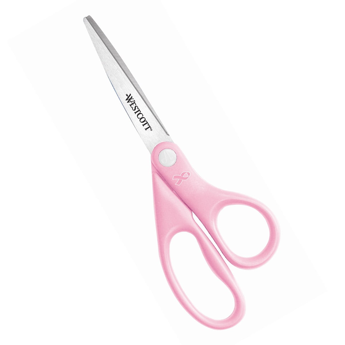 All Purpose Pink Ribbon Scissors, 8 Long, 3.5 Cut Length, Pink Straight  Handle