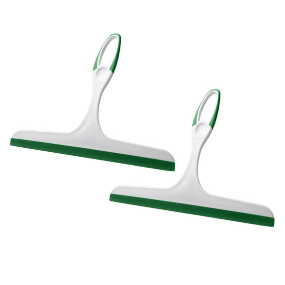 All-Purpose Shower Squeegee for Cleaning Bathroom Glass Doors Car Window Mirrors and Tile Wall, Handheld Glass Water Wiper Cleaner Removal Scraper Tool (2pcs,Green)