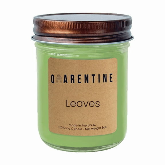 Natural Organic Leaves Soy Wax Candle, Apple, Spice & Musk Scent, Aromatherapy & Massage Oil - Quarentine Essentials by Carla Miles