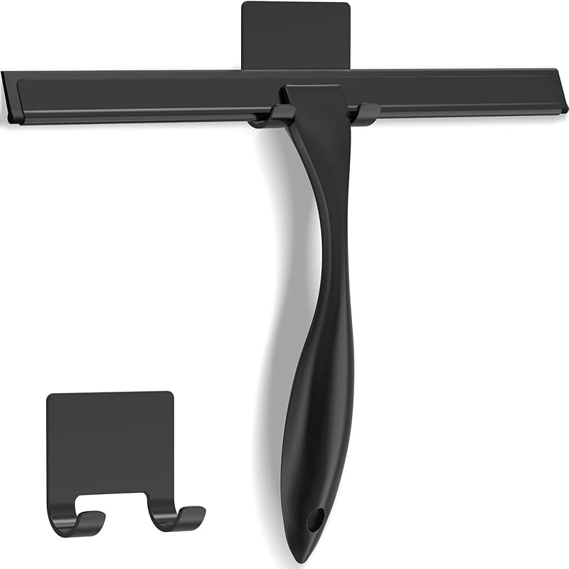 Stainless Steel Shower Squeegee With Hooks - 10-Inch Glass Cleaner For Doors, Windows & Mirrors - View #11