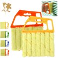 thumbnail image 1 of All-Purpose Washable Cleaning Brush, 7 Finger Detachable Dusting Cleaner Tool, Stuffdatas Blind Cleaner Duster Tool Kit, Washable Handheld Duster Tool, for Blinds, Ac Vents (Red and Yellow), 1 of 8