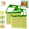 thumbnail image 1 of All-Purpose Washable Cleaning Brush, 7 Finger Detachable Dusting Cleaner Tool, Stuffdatas Blind Cleaner Duster Tool Kit, Washable Handheld Duster Tool, for Blinds, Ac Vents (Green * 2), 1 of 7