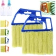 thumbnail image 1 of All-Purpose Washable Cleaning Brush, Blind Cleaner Brush Set - 7-Finger Microfiber Dusting Tool, Handheld Household Cleaning Kit for Window Blinds, Shutters & AC Vents (Blue*2), 1 of 7