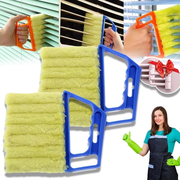 All-Purpose Washable Cleaning Brush – Blinds, AC Vents & Window Tracks,2025 New Stuffdatas All-Purpose Washable Cleaning Brush,Blind Cleaner Duster Tool Kit (Blue,2PCS)