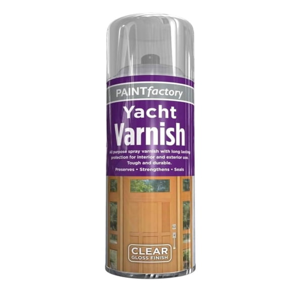All Purpose Yacht Varnish 400ml - Professional Clear Gloss Finish Spray Wood Color Paint