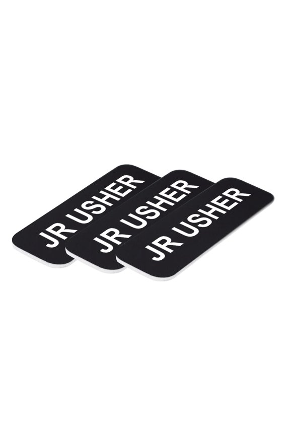 Jr Usher 1 x 3" Name Tag, Black (3 Pack)