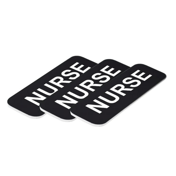 All Quality Badges Nurse 1 x 3" Name Tag, Black (3 Pack)