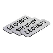 All Quality Badges Security 1 x 3" Name Tag, Silver (3 Pack)