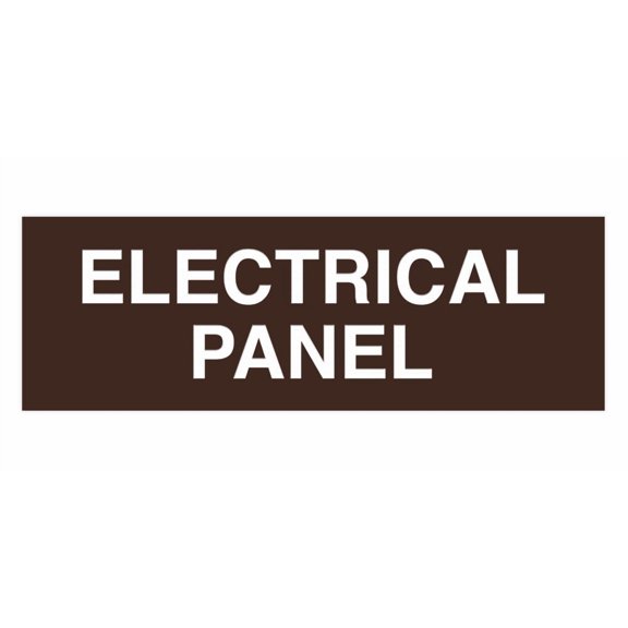 All Quality Basic Electrical Panel Sign - Fire Regulation Safety Compliance Sign - Dark Brown - Small (1 Pack)