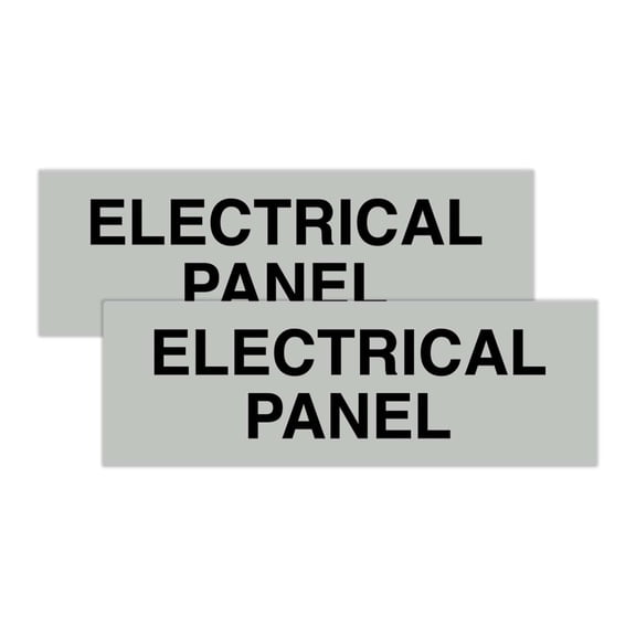 All Quality Basic Electrical Panel Sign - Fire Regulation Safety Compliance Sign - Lt Gray - Large (2 Pack)