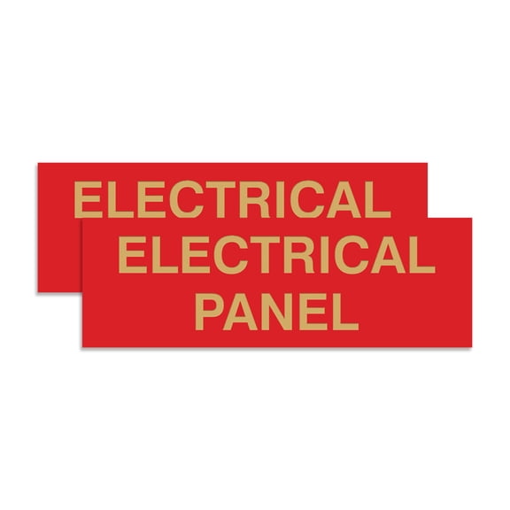 All Quality Basic Electrical Panel Sign - Fire Regulation Safety Compliance Sign -Red - Large (2 Pack)
