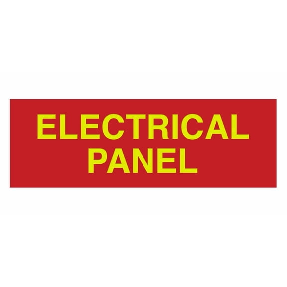 All Quality Basic Electrical Panel Sign - Fire Regulation Safety Compliance Sign - Red/Yellow - Small (1 Pack)