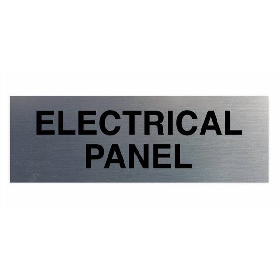 All Quality Basic Electrical Panel Sign - Fire Regulation Safety Compliance Sign - Silver - Medium (1 Pack)