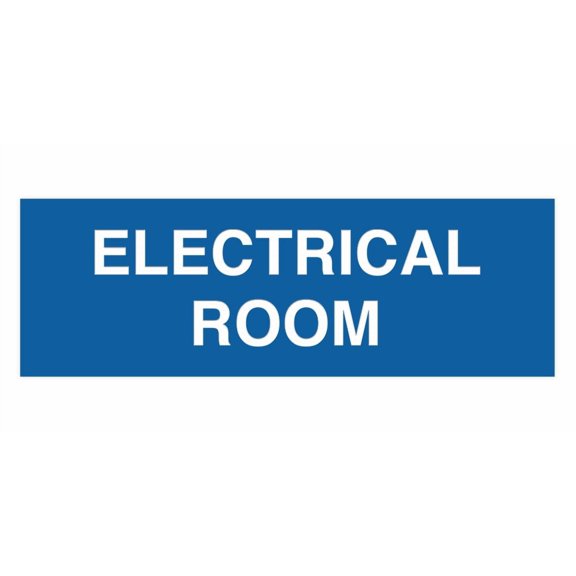 All Quality Basic Electrical Room Door/Wall Sign | Durable Construction | Building Safety - Blue - Small (1 Pack)