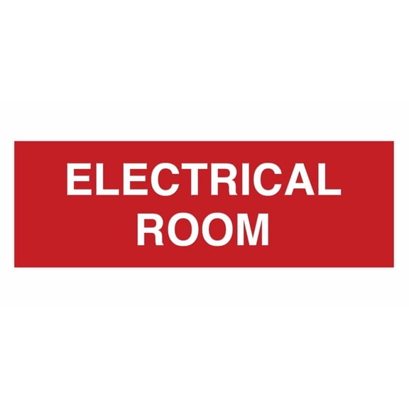 All Quality Basic Electrical Room Door/Wall Sign | Durable Construction | Building Safety - Red - Large (1 Pack)