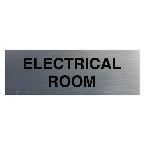 All Quality Basic Electrical Room Sign | Durable Construction | Building Safety - Silver - Small (1 Pack)