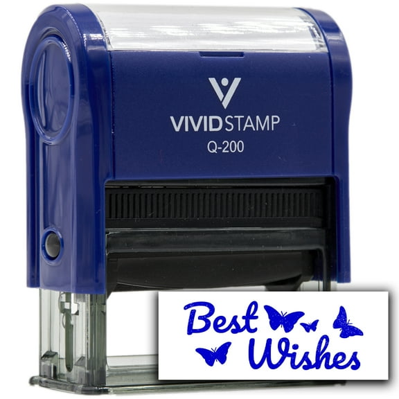 All Quality Best Wishes Self-Inking Rubber Stamp | Family & Friends | Novelty Homely Stamps (Blue Ink) - Q-400