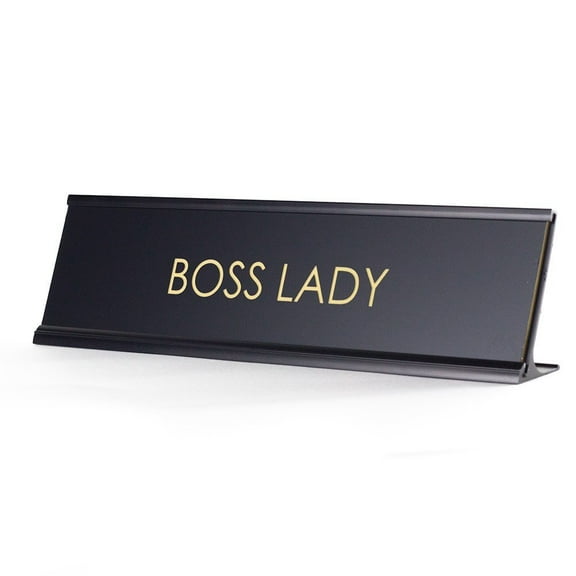 All Quality Boss Lady - Black Desk Name Plate for Boss