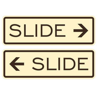 All Quality Classic Slide Door Sign - Ivory / Dark Brown - Small