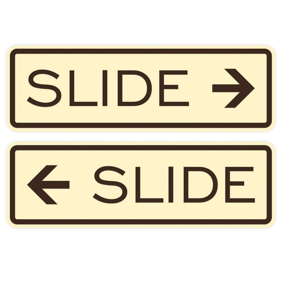 Classic Slide Door Sign - Ivory/Dark Brown - Small